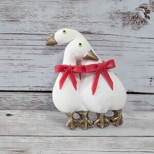 Vintage Milini Wearable Works of Art Ducks with Bow Brooch